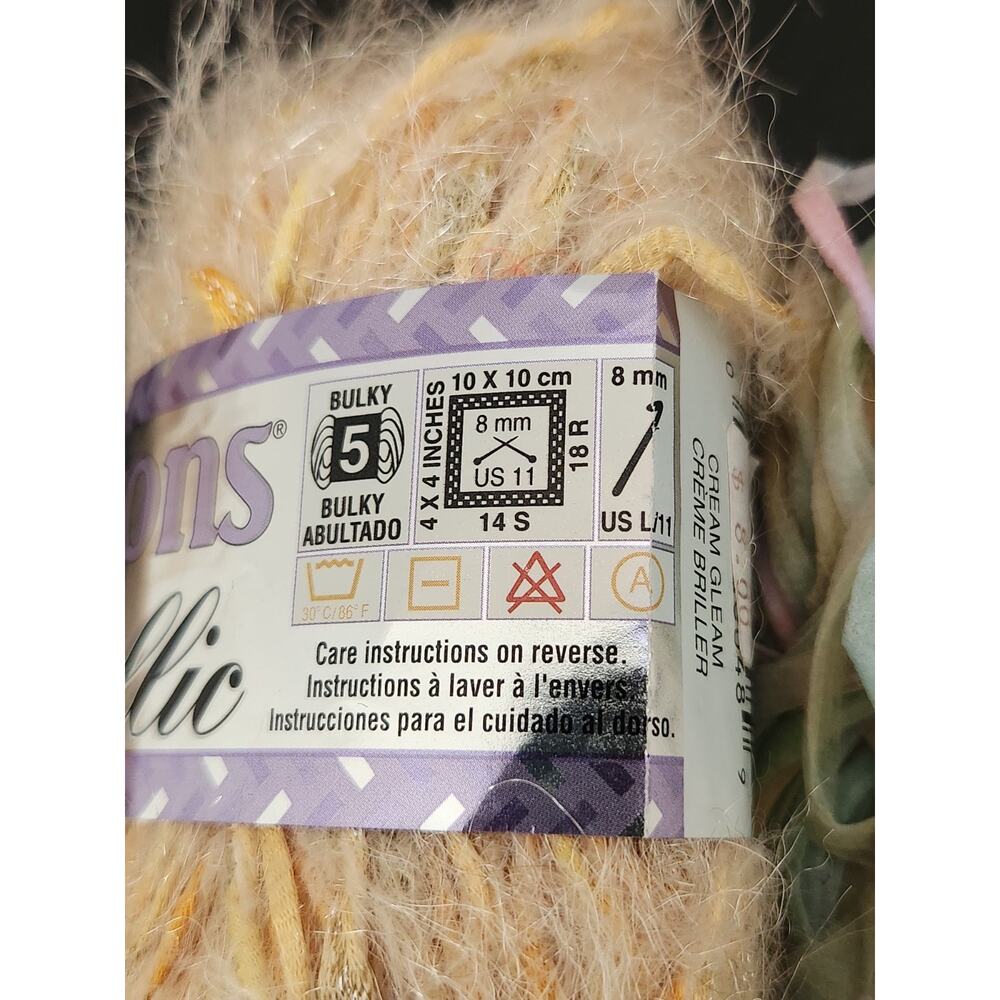 Mixed Yarn Lot Novelty Ribbon Boucle Fuzzy Patons Metallic Lang Kyoto Pastel Mix - Picture 15 of 16